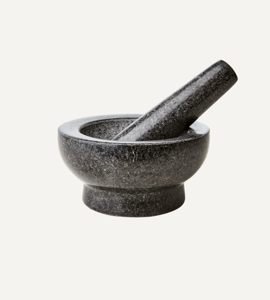 THYME Mortel med stöt, Svart Granit