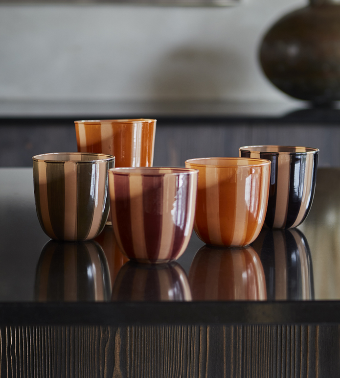 CIRCUS Värmeljushållare S, Bordeaux/beige