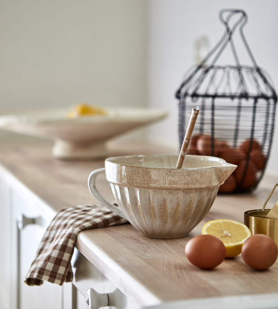 COSTA Skål med pip, Beige/flerfärgad