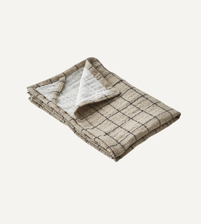 ELSA Kökshandduk i bomull, Beige/svart