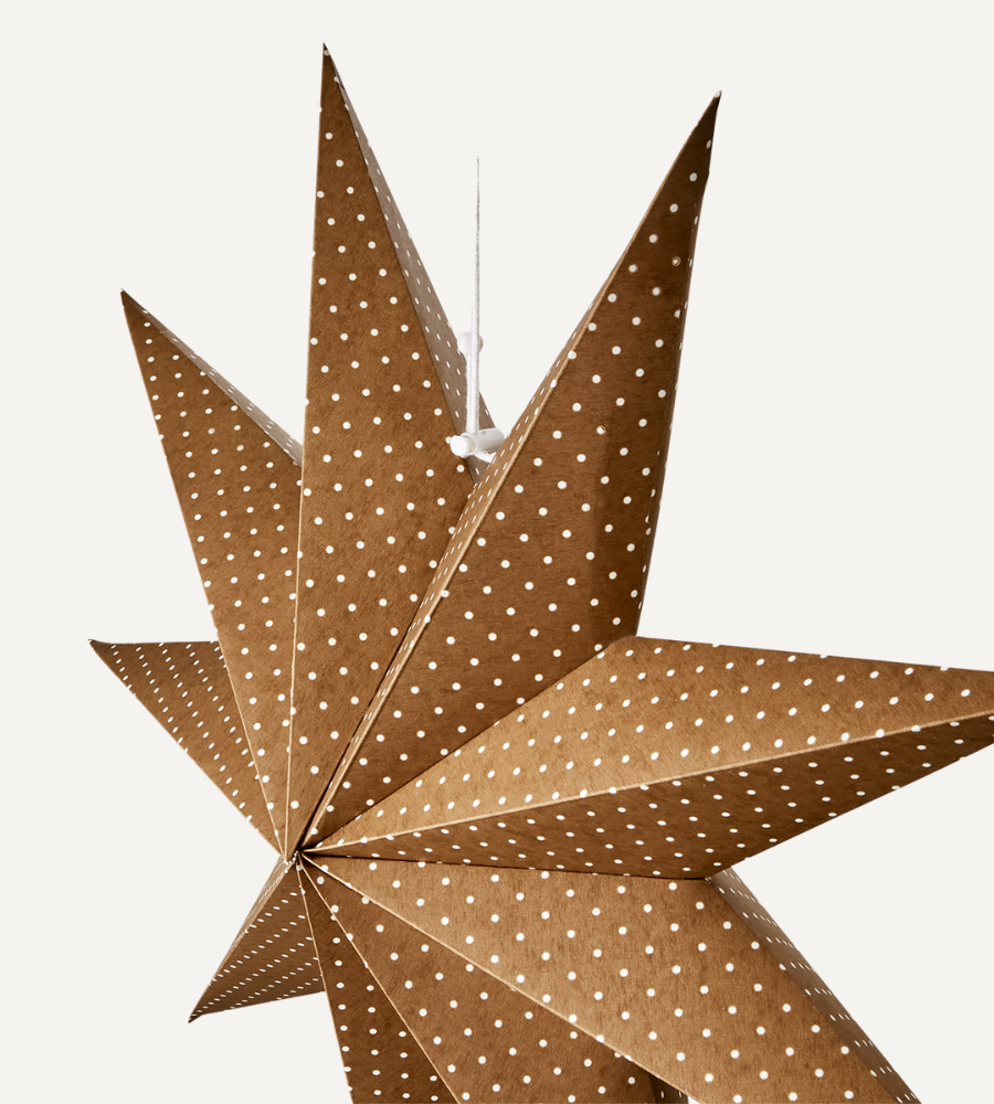 UNI Julstjärna L, Brun/vit Ø60 cm