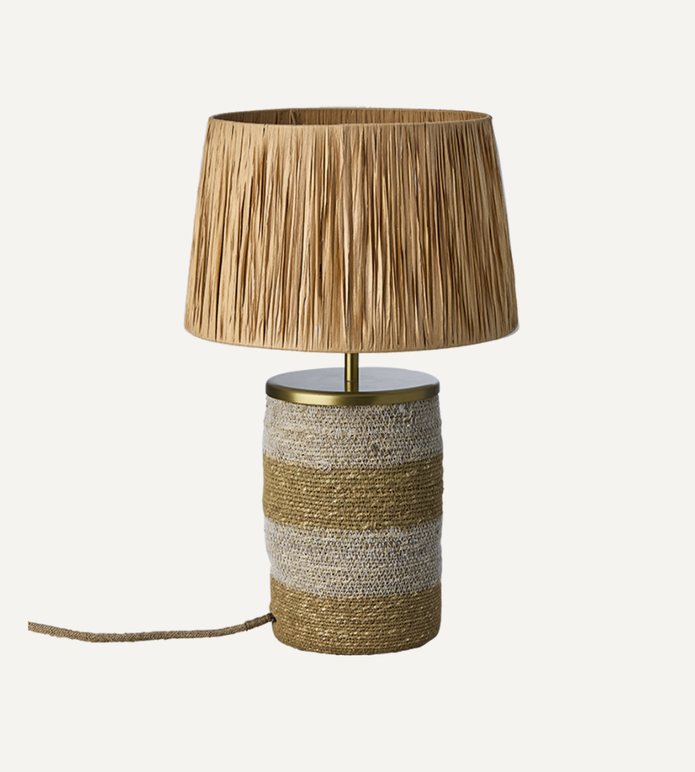 LANDO Bordslampa, Vit/natur