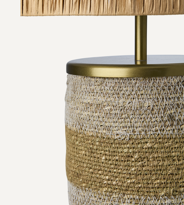 LANDO Bordslampa, Vit/natur