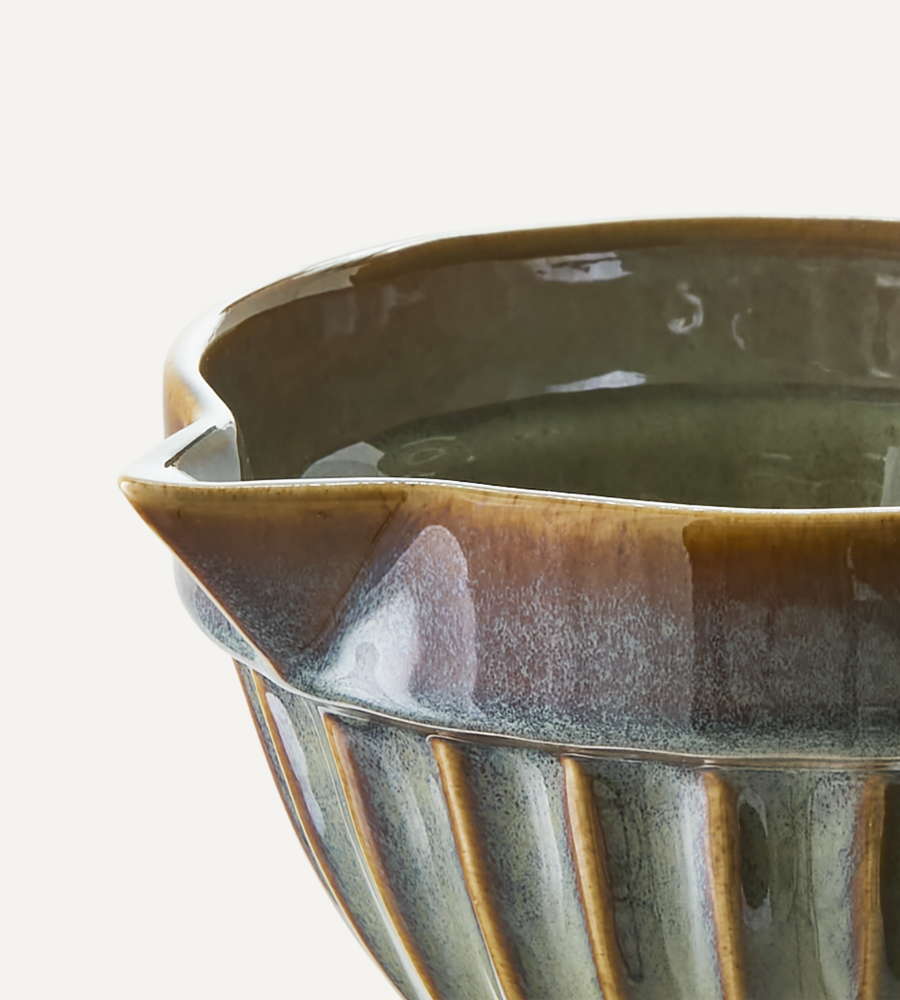 COSTA Skål med pip, Mörkgrön/brun