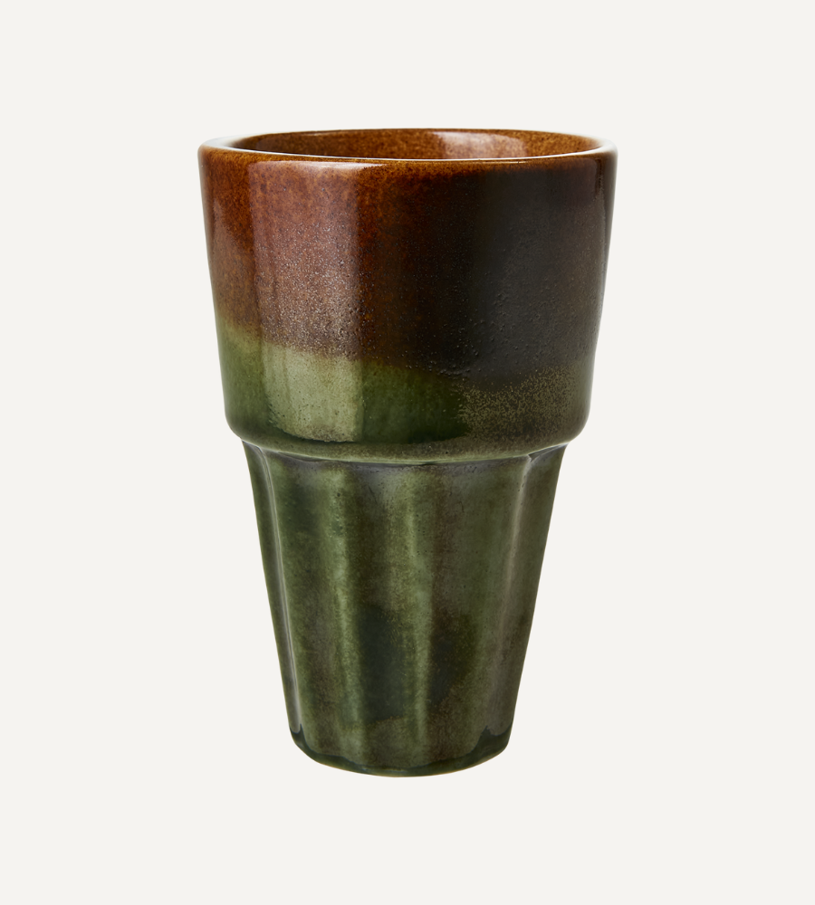 COSTA Kopp M, Grön/brun Ø6xH9 cm - 12-PACK