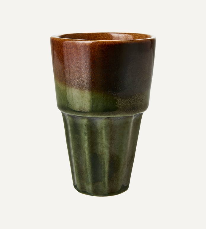 COSTA Kopp M, Grön/brun Ø6xH9 cm - 12-PACK