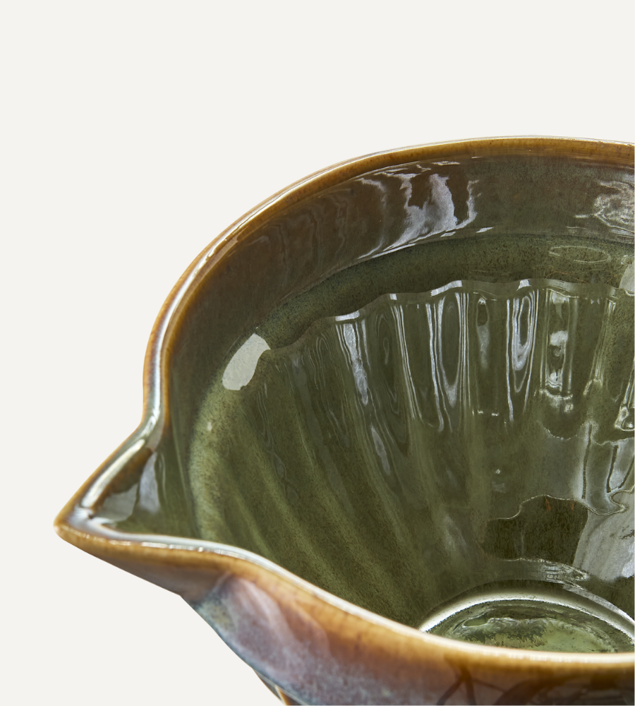 COSTA Skål med pip, Mörkgrön/brun