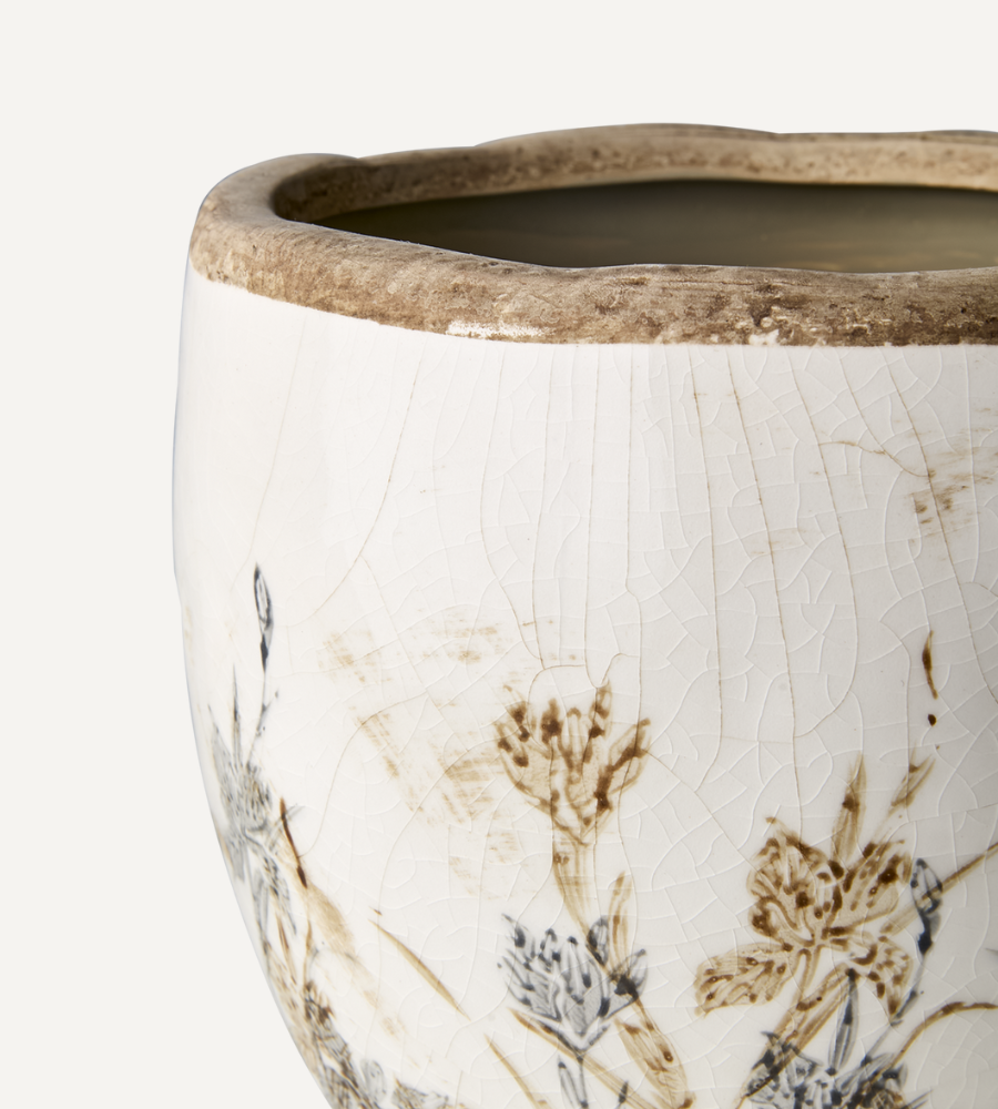 TUVA Kruka, Vit/lila/beige