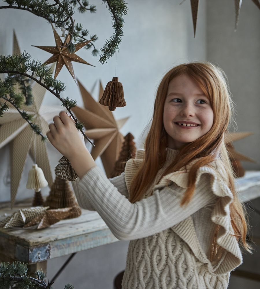 UNI Julstjärna S, Brun/vit Ø20