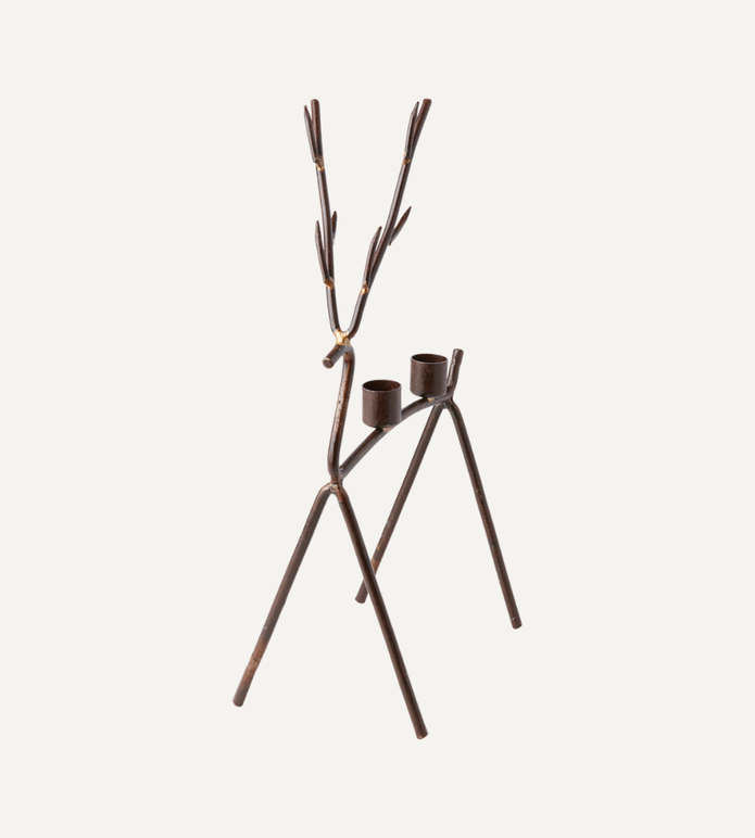 OH DEER Ljusstake L, Rost/mässingsfärgad