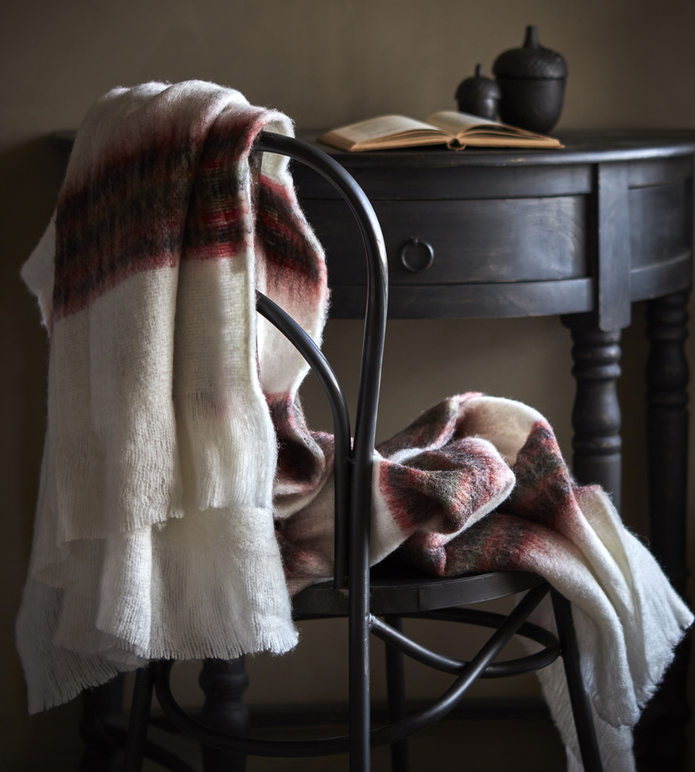 MILIO Filt, Röd/grön/vit 160x130