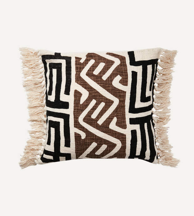 FERNANDO Kuddfodral, Natur/svart/brun 50x50