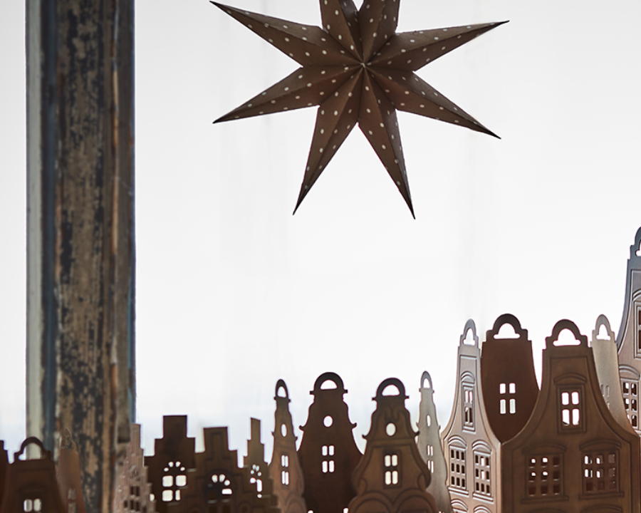 UNI Julstjärna S, Brun/vit Ø20