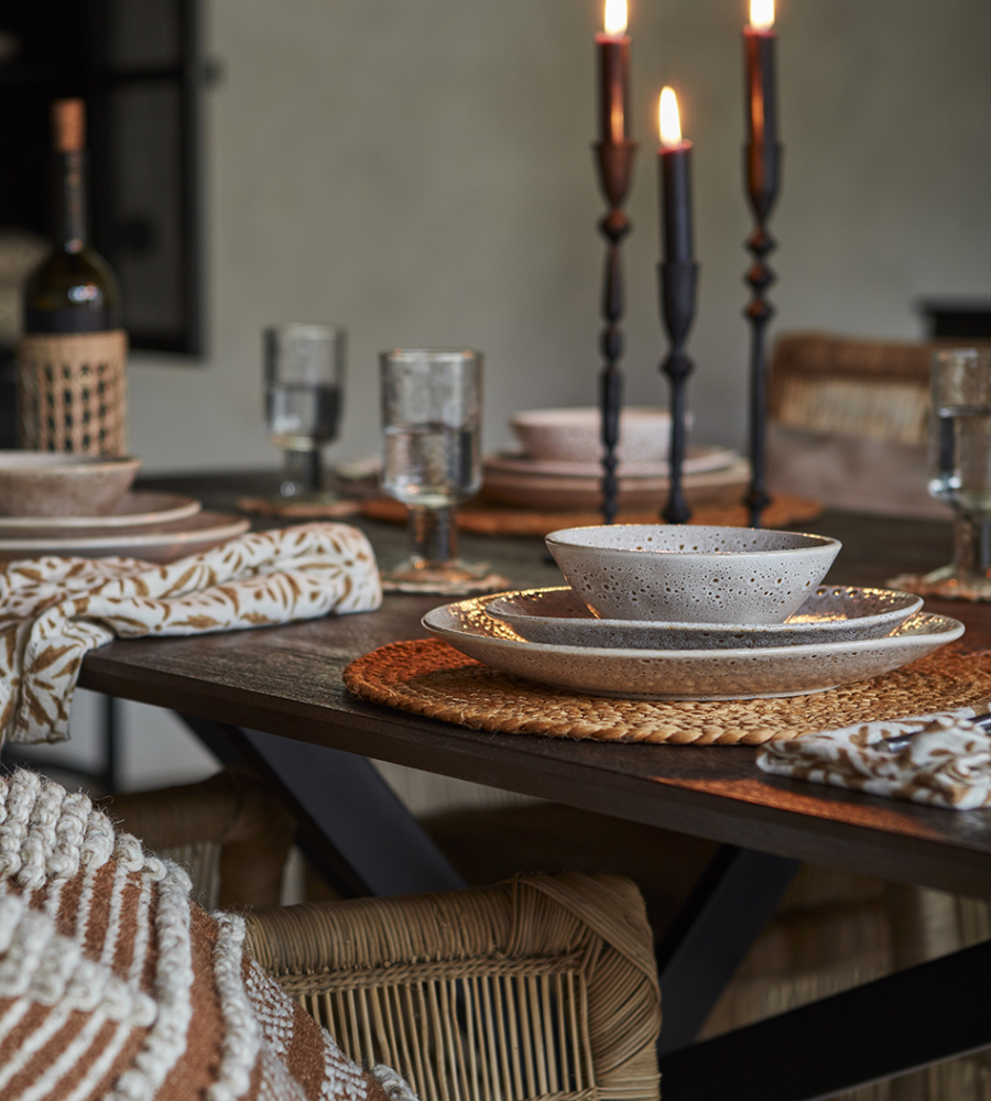 ANNABELLE Tallrik Ø23, Beige 4-PACK