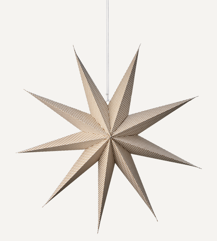UNI Julstjärna XL, Brun/vit Ø80 cm