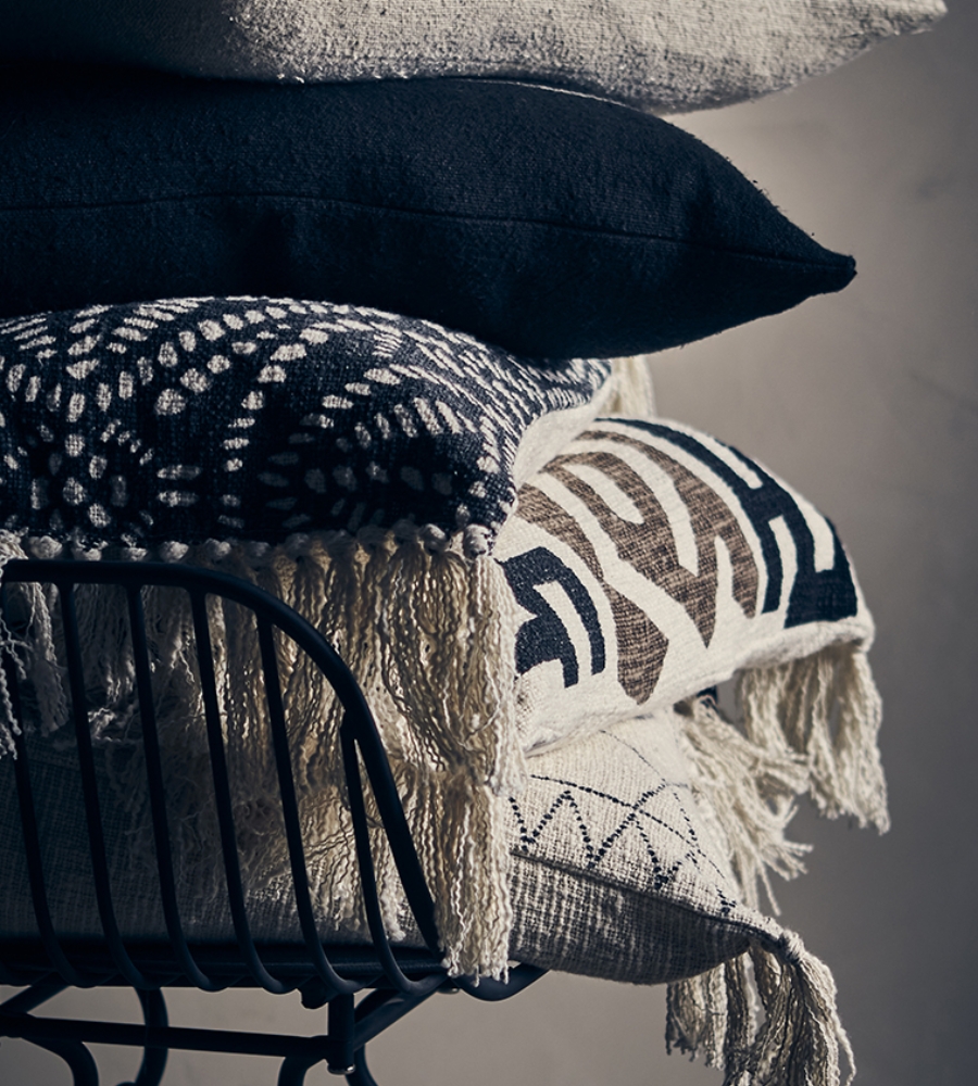 FERNANDO Kuddfodral, Natur/svart/brun 50x50