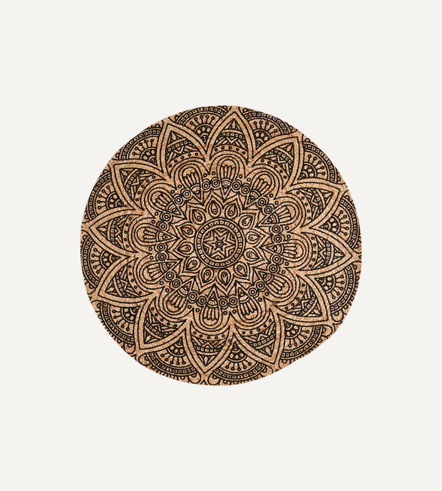 JUNI Rund matta S, Svart/natur Ø90