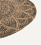 JUNI Matta M, Svart/natur Ø120 cm