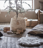 JUNI Matta M, Svart/natur Ø120 cm