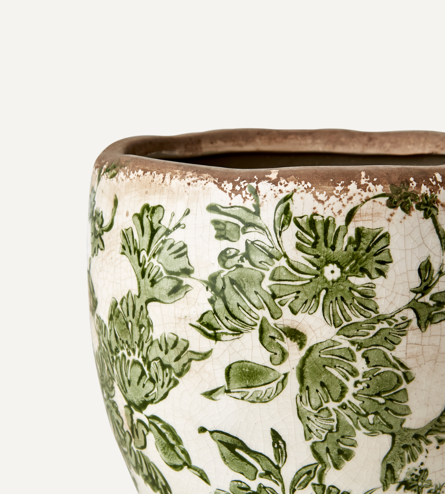 VICTORIA Kruka S, Vit/grön