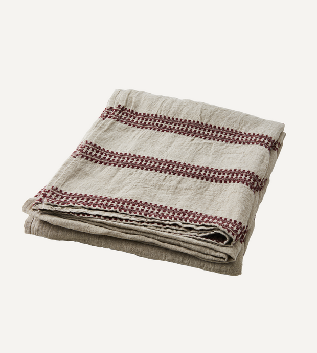 NOEL bordsduk, Röd/lingrå 350x140