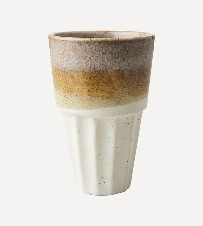 COSTA Kopp M, Elfenben/senapsgul Ø6xH9 cm - 12-PACK