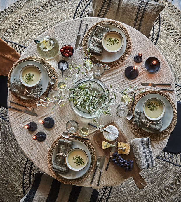 ELSA Bordsduk, Mörkbeige 250x140