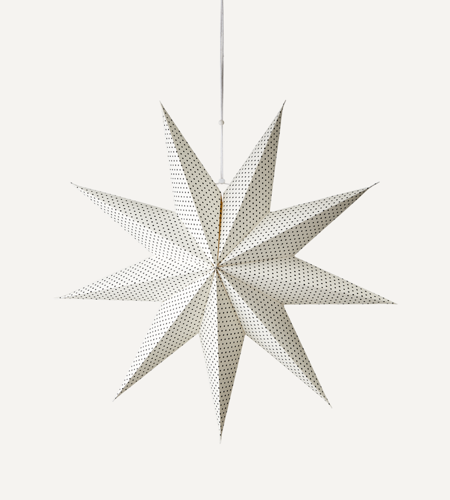 UNI Julstjärna L, Vit/svart Ø60 cm