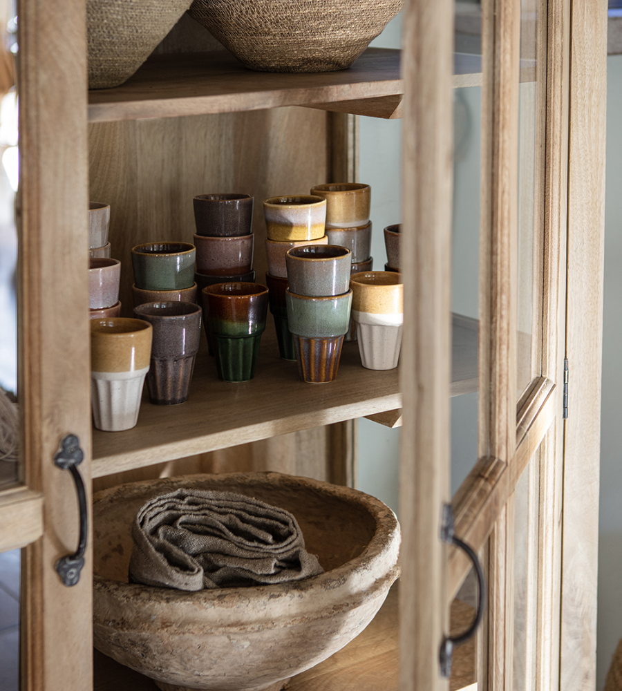 COSTA Kopp M, Brun/flerfärgad Ø6xH9 cm - 12-PACK