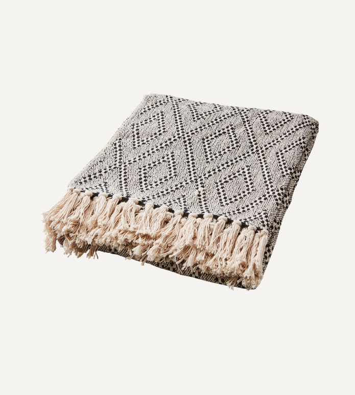 ANNA Filt, Beige/svart 175x125