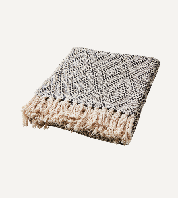 ANNA Filt, Beige/svart 175x125