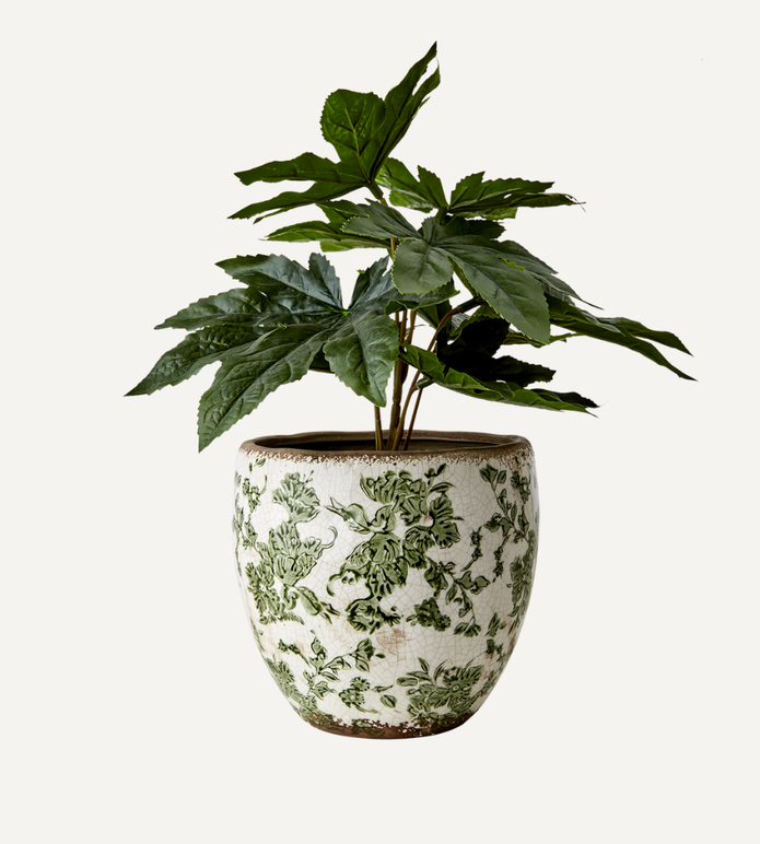 VICTORIA Kruka M, Vit/grön