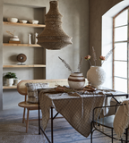 ELSA Bordsduk, Beige/svart  220x140