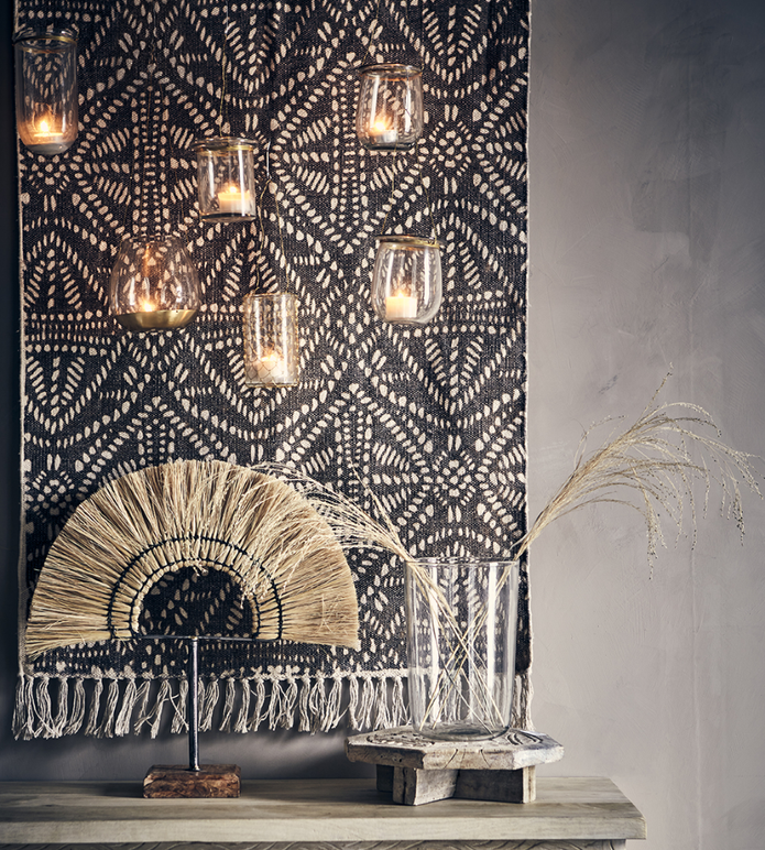 ANJA Hängande värmeljushållare, Klar/mässingsfärgad