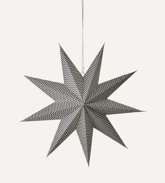 UNI Julstjärna L, Svart/vit Ø60