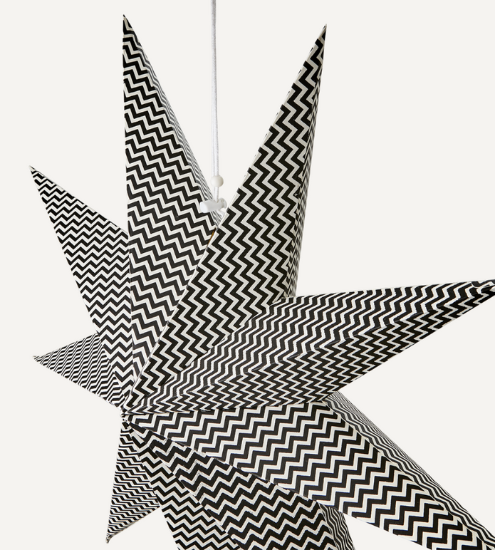 UNI Julstjärna L, Svart/vit Ø60