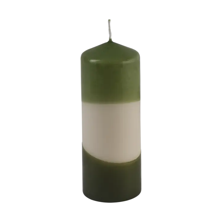 COLOURED PILLAR CANDLE Blockljus, Grön (2-pack)