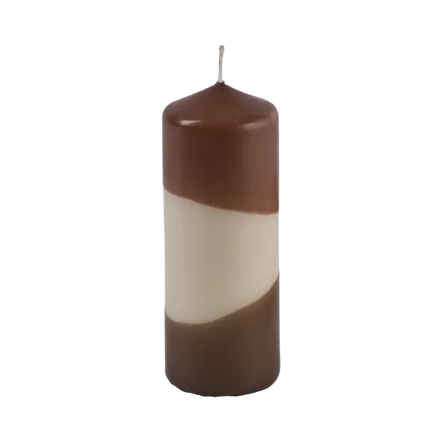 COLOURED PILLAR CANDLE Blockljus, Brun        (2-pack)