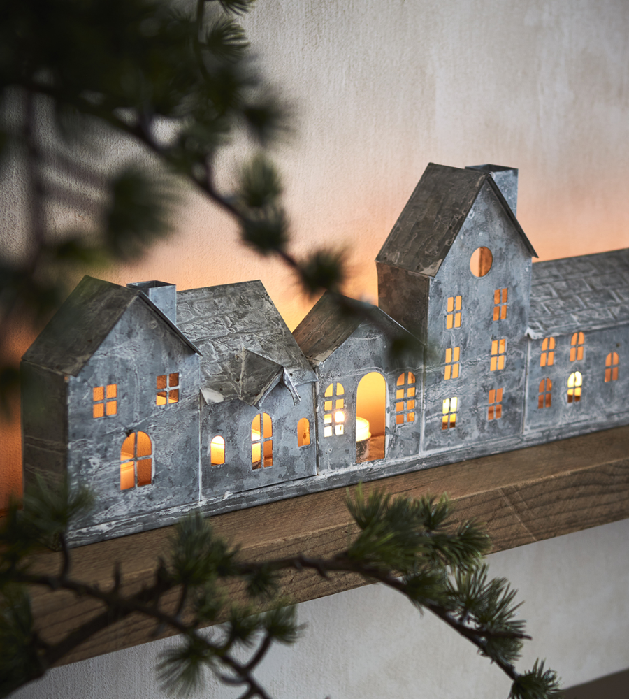 FENIX Ljuslykta hus, Grå/vit