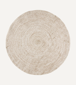 JUNI Rund matta L, Natur/vit Ø150