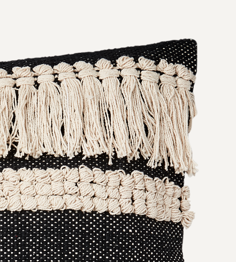 MINNA Kuddfodral, Svart/elfenben