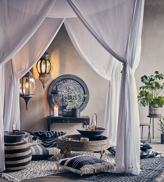 MINNA Kuddfodral, Svart/elfenben