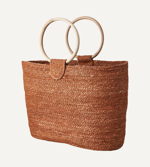 COLLECT Korgväska med Bambuhandtag, Orange