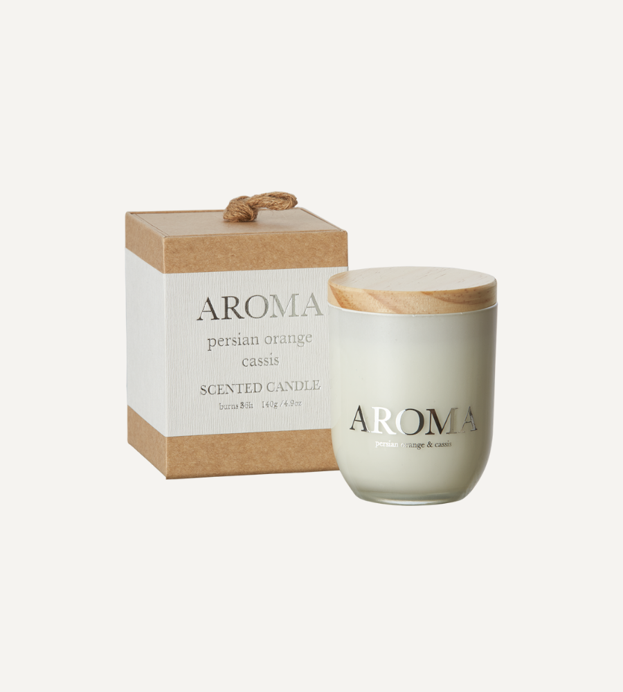 AROMA Doftljus S Persian orange & cassis, Brun/vit