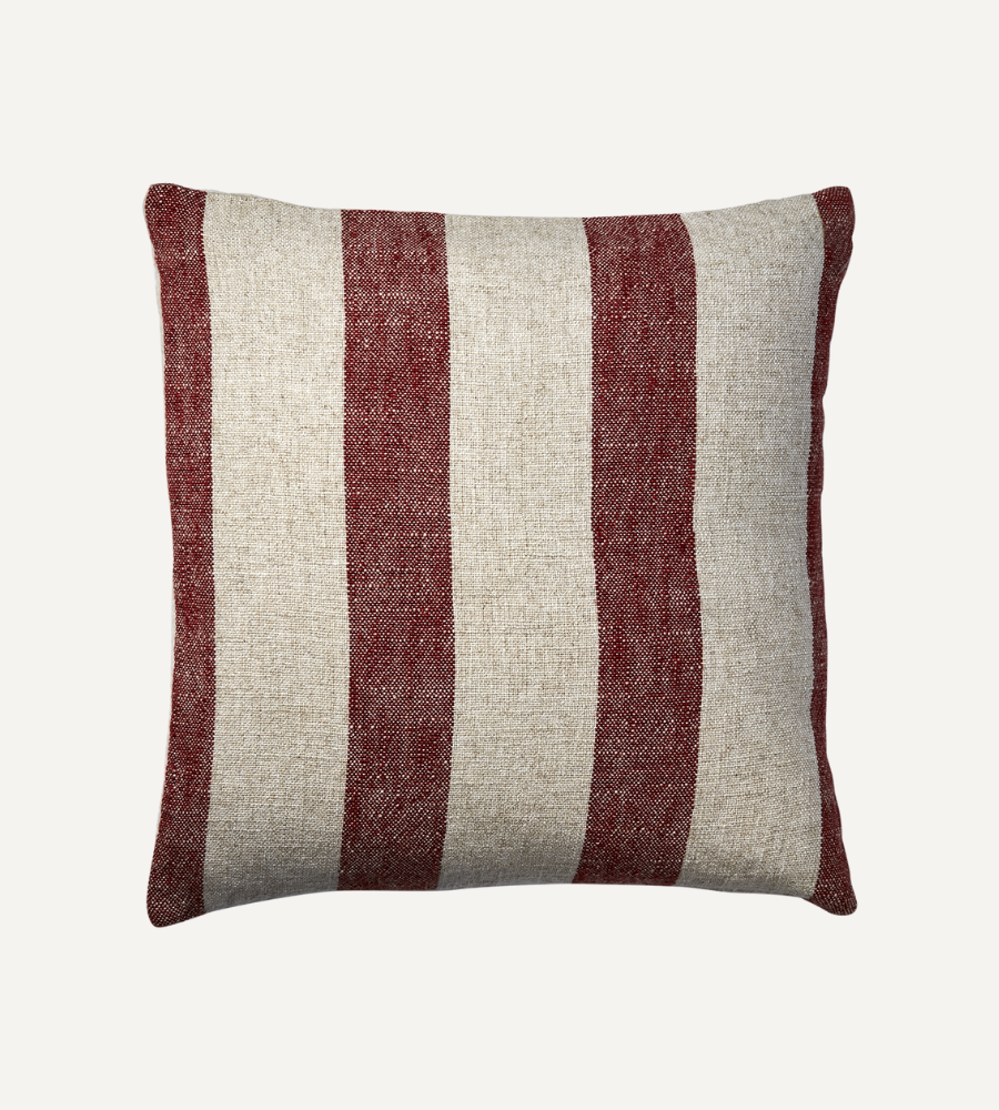 BODIL Kuddfodral, Röd/natur L50xW50
