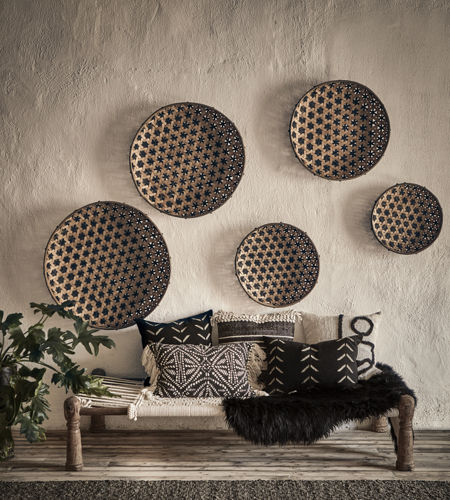 MINNA Kuddfodral, Svart/elfenben