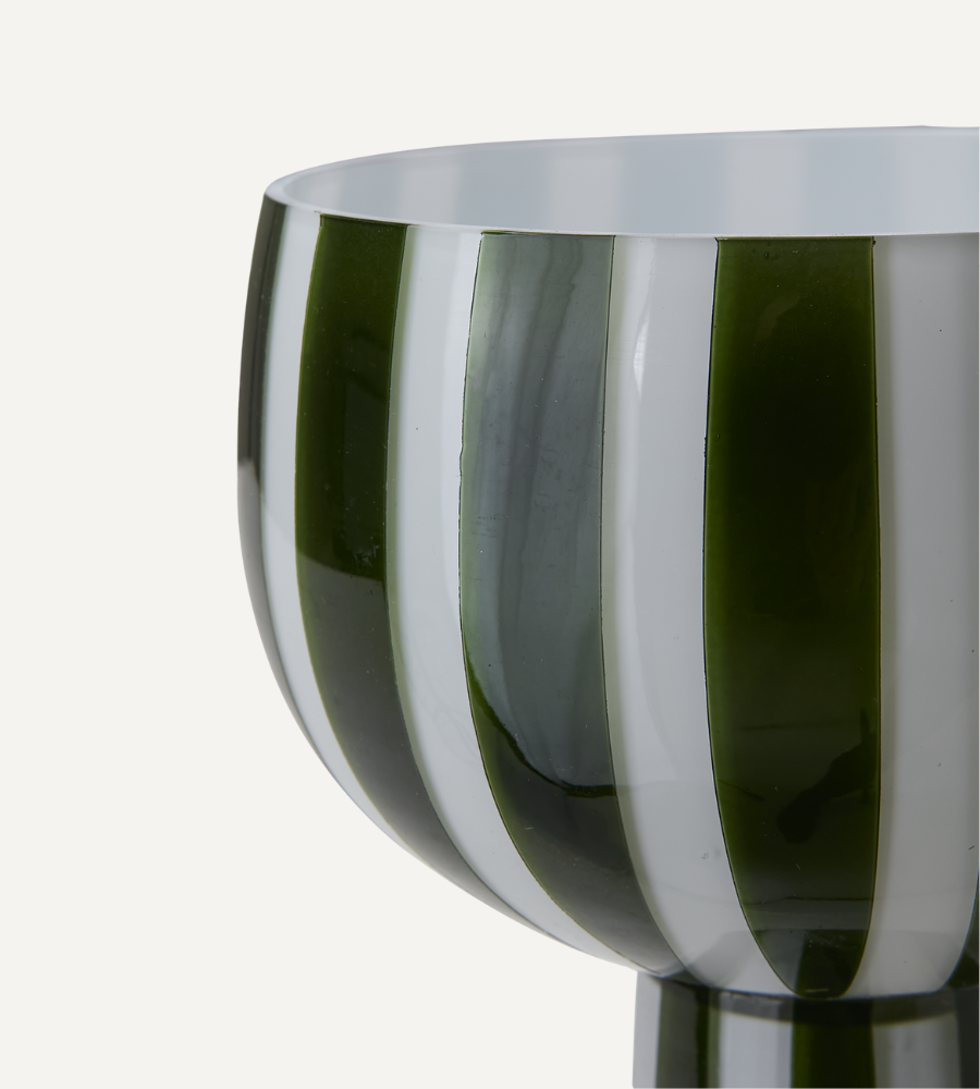 CIRCUS Skål på fot, Mörkgrön/vit