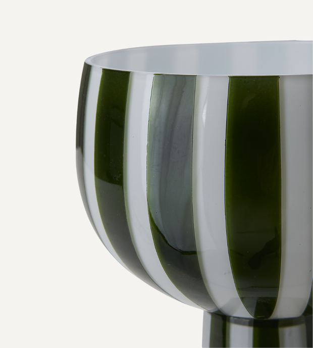 CIRCUS Skål på fot, Mörkgrön/vit
