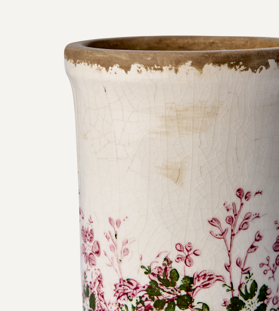 SPRING Vas, Vit/grön/rosa