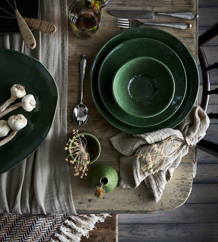 ANNABELLE Tallrik Ø23, Grön 4-PACK